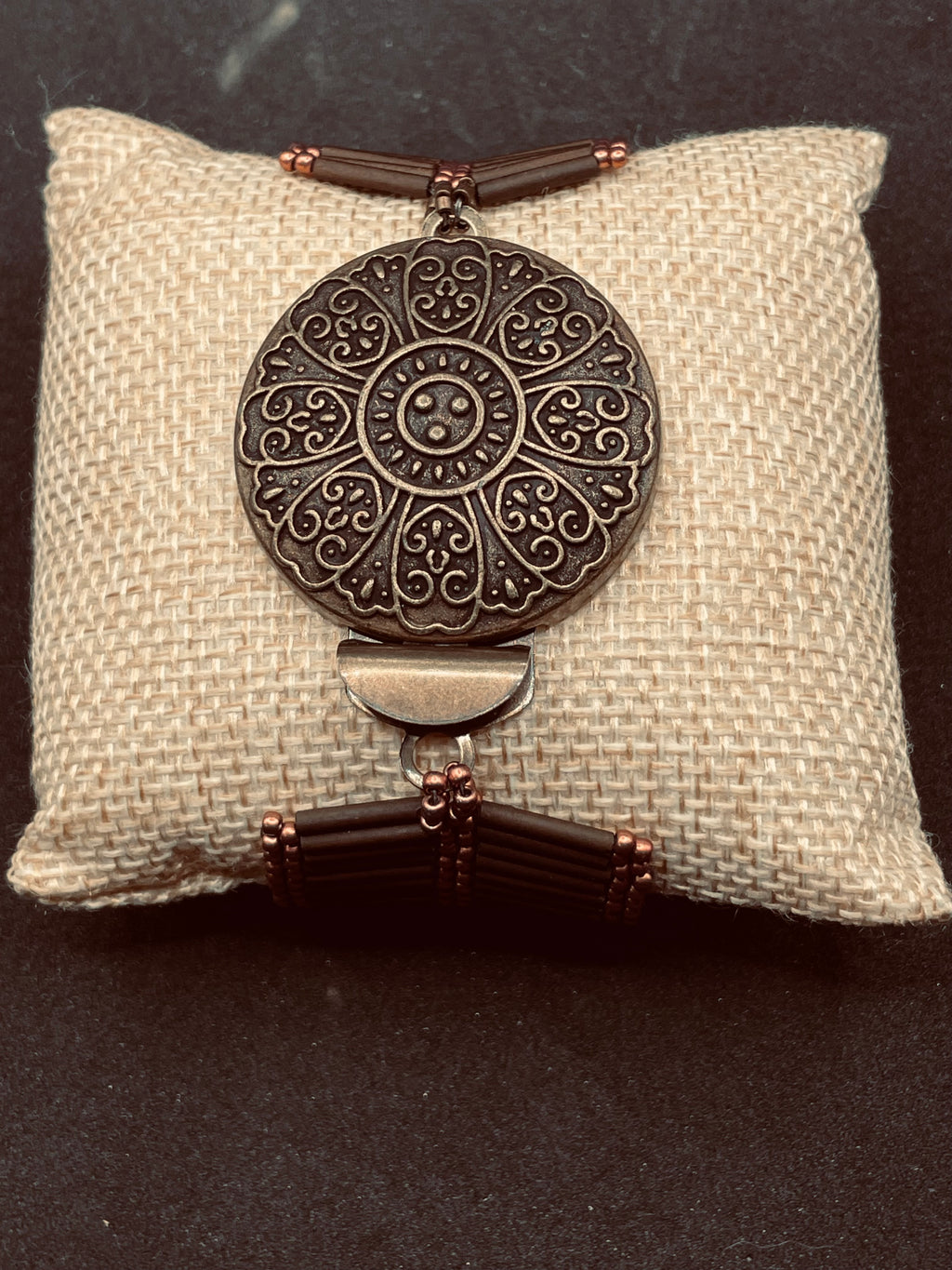 Bugle & Seed Bead Cuff Bracelet