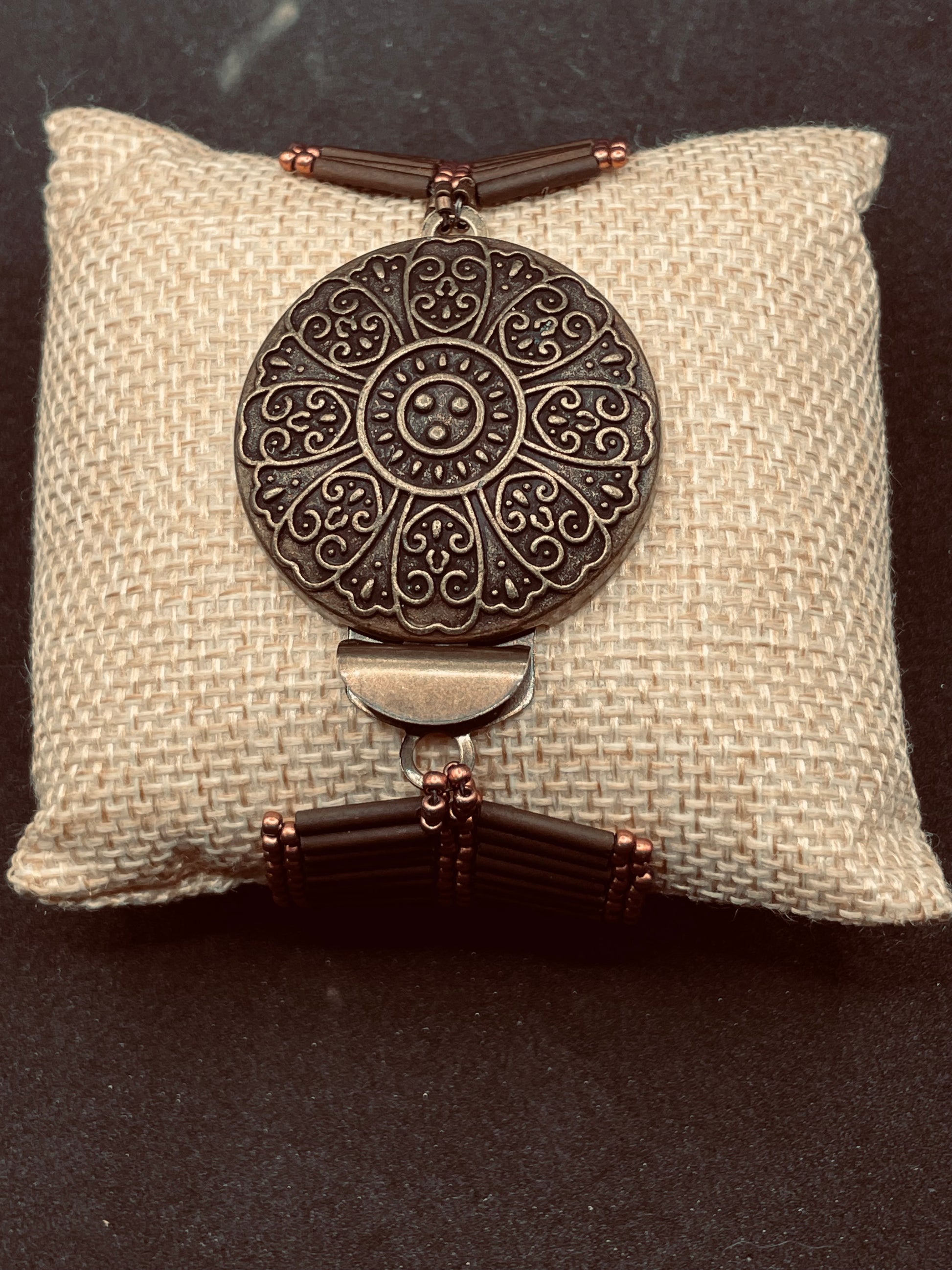 Bugle & Seed Bead Cuff Bracelet