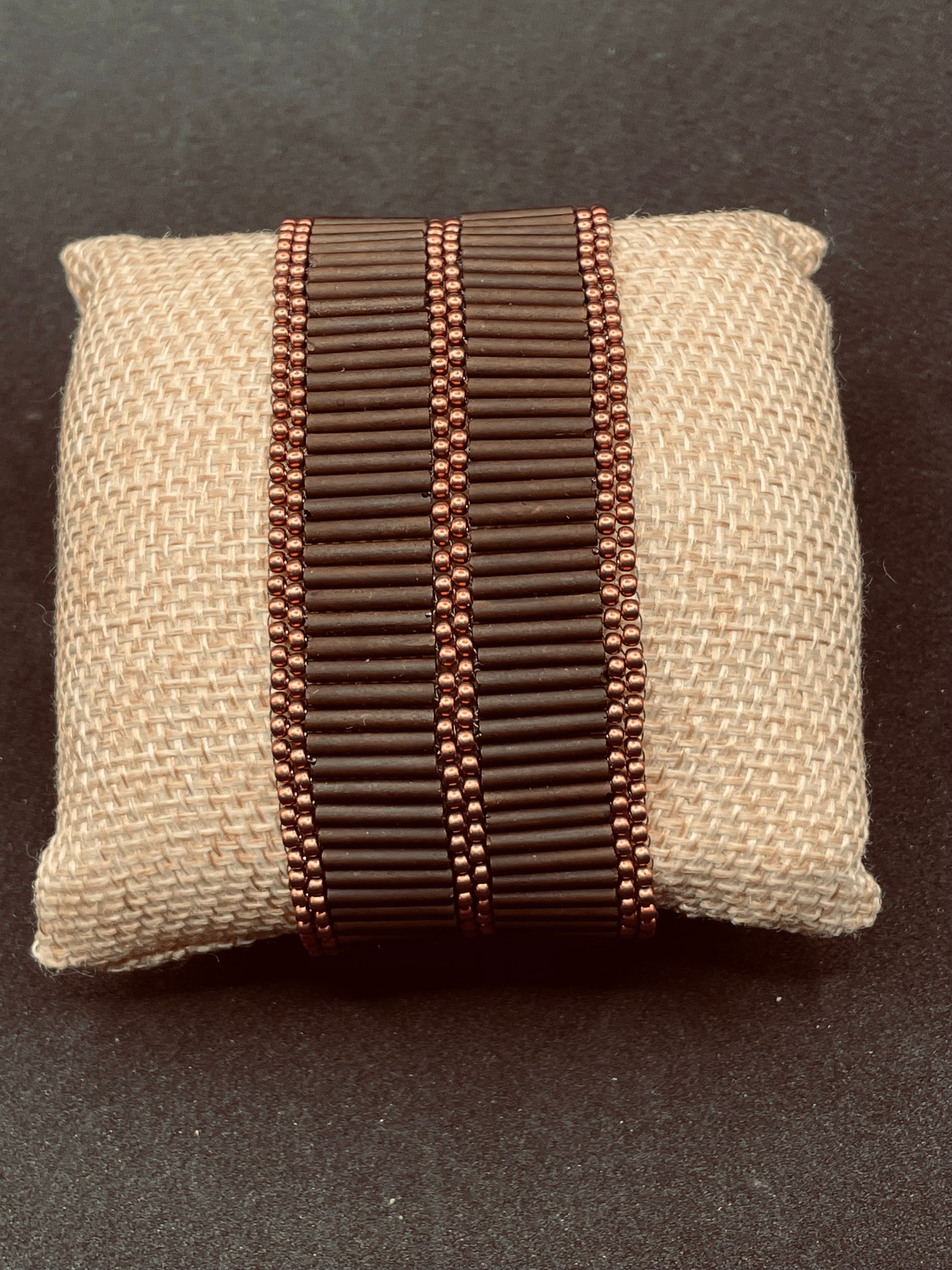 Bugle & Seed Bead Cuff Bracelet