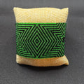 Black & Green Handwoven Optical Illusion Cuff Bracelet