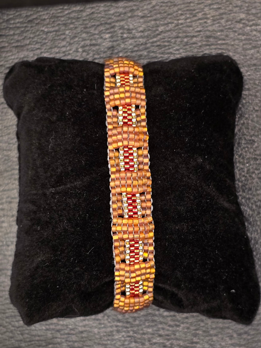 Double Layer Handwoven Bracelet in Oranges