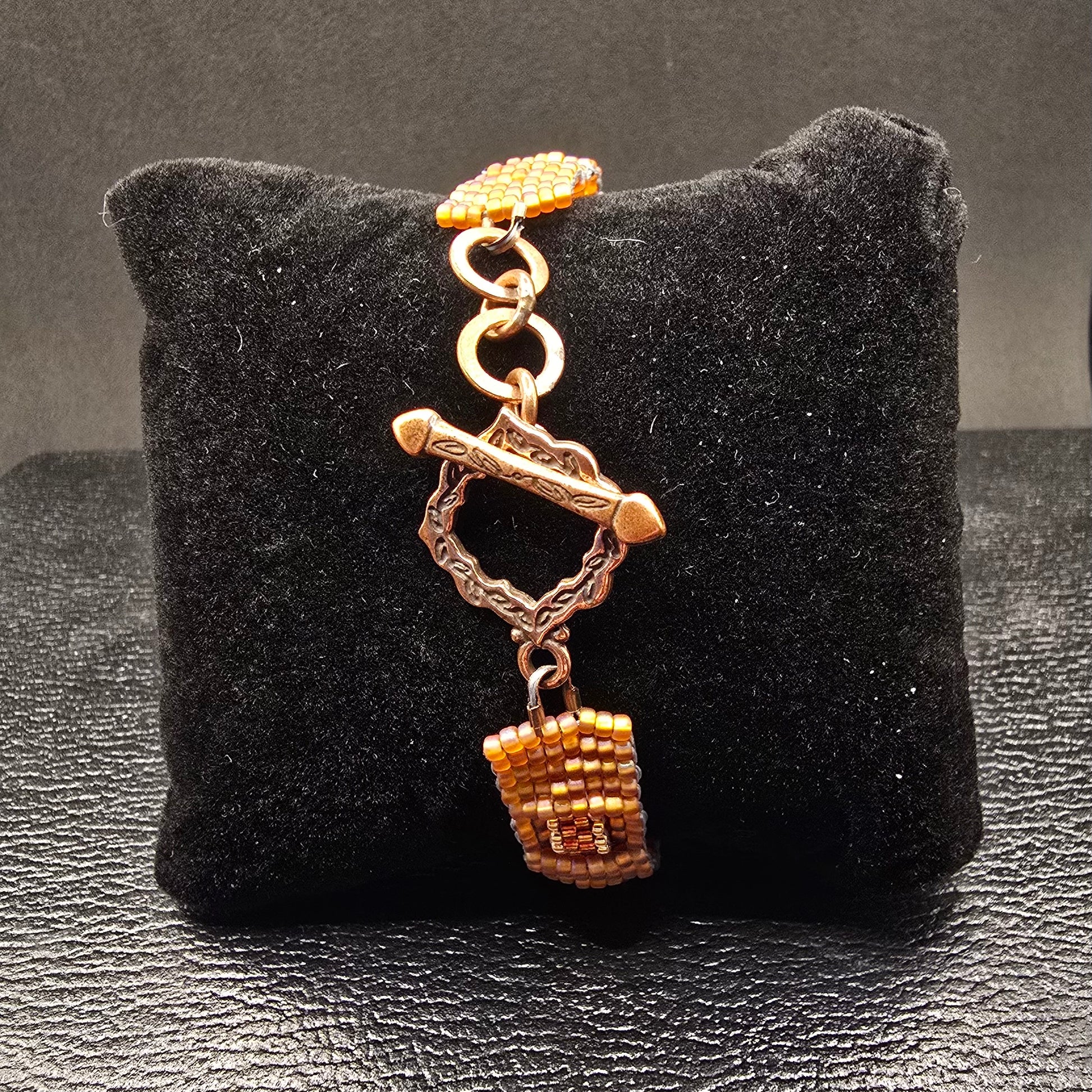 Double Layer Handwoven Bracelet in Oranges